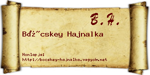 Böcskey Hajnalka névjegykártya