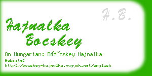 hajnalka bocskey business card